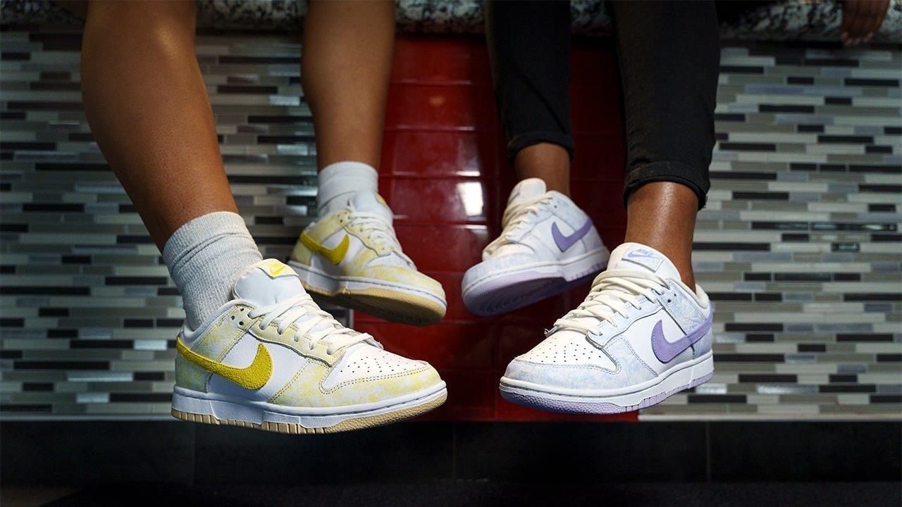 purple yellow and white nikes